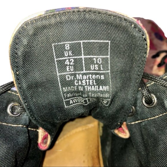 Dr. Martens Castel Floral Canvas Combat Boots - 10 - Picture 13 of 16